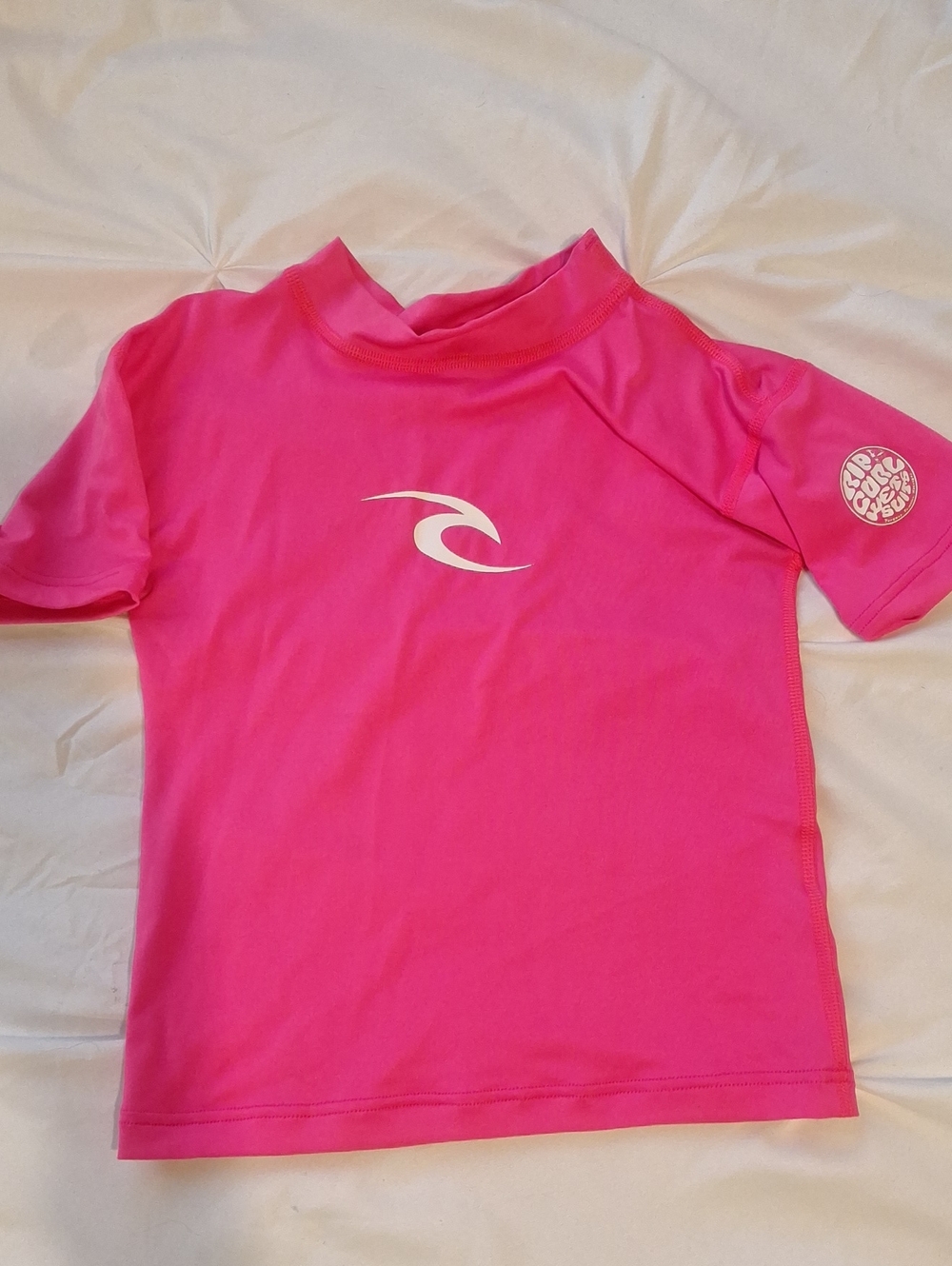 Rip Curl Kids Bright Pink Short Sleeve Rashguard